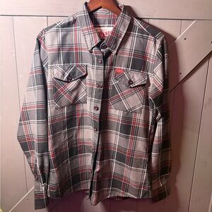 DIXXON Gray Black and Red Plaid Flannel Women’s Medium